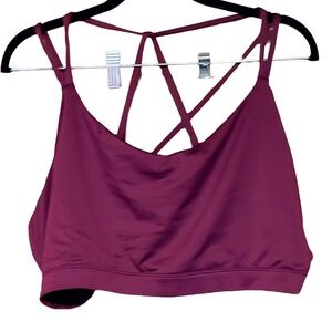 Sports Bra Old Navy Active Plus Size 3X Burgundy Red Spaghetti Straps Full Cups